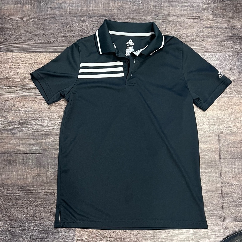 adidas Black Polo with White Trim
